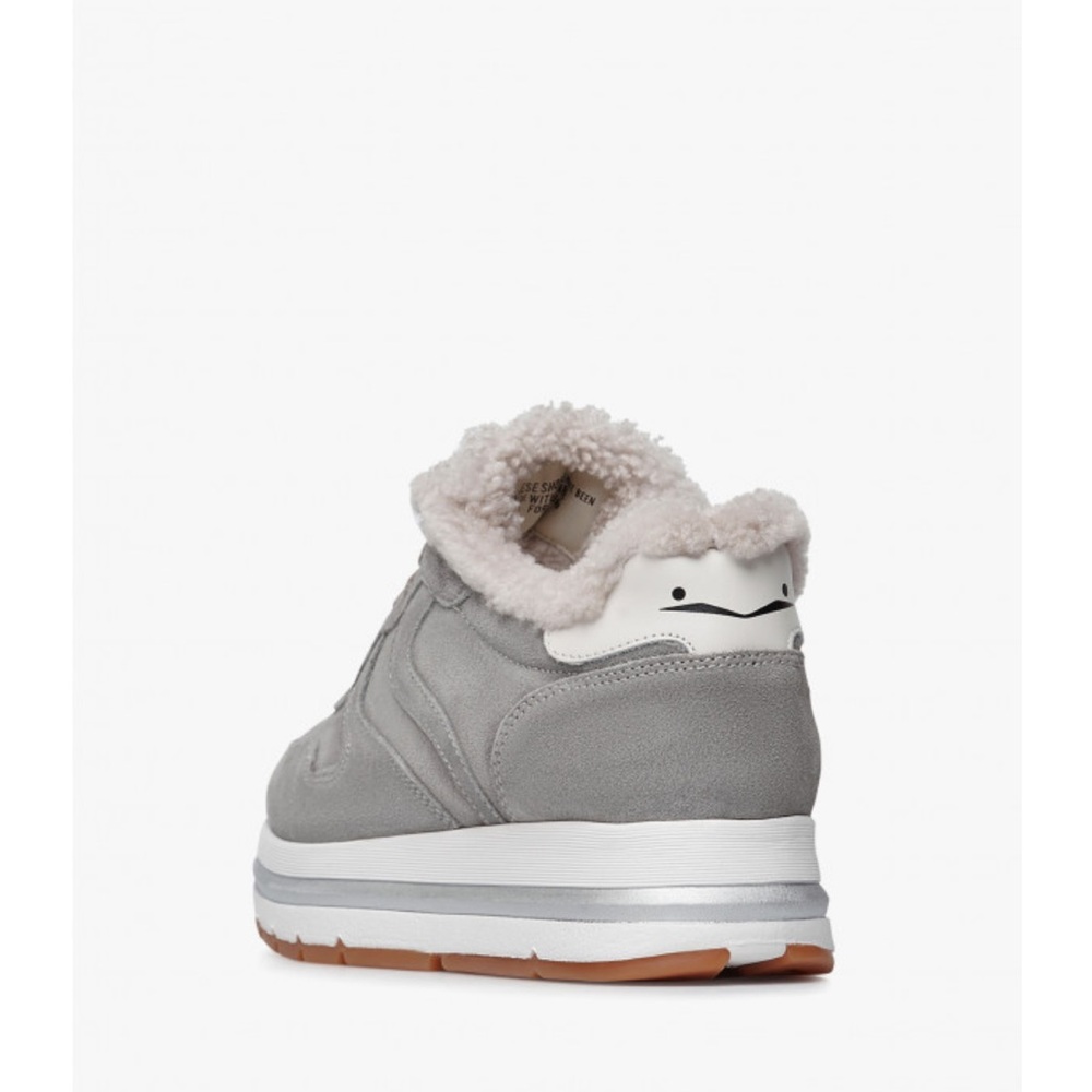 NWT VOILE BLANCHE MARAN Fur Suede Sneakers in Grey - Picture 5 of 16